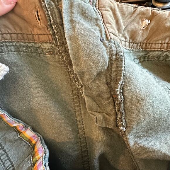 Vintage Y2K Free People Low Slung Baggy Boho Grunge Army Green Utility Pants 8 - Picture 13 of 15